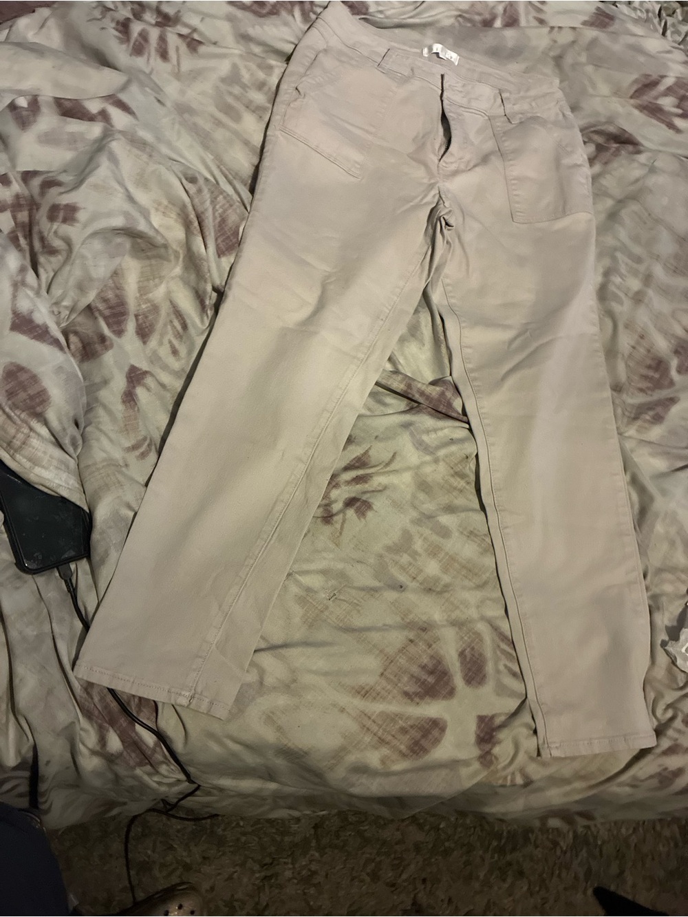 1822 Denim Light Cream High-Waist Pants